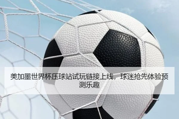 美加墨世界杯压球站试玩链接上线，球迷抢先体验预测乐趣